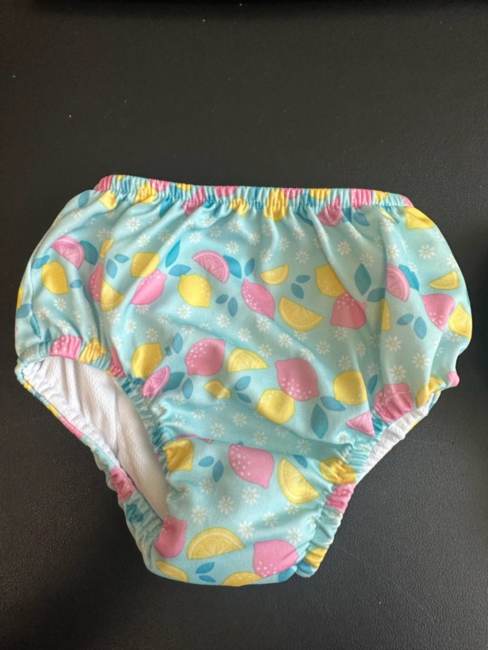 Kids Swim Diaper Cover - Pastel Lemon & Pink on Aqua